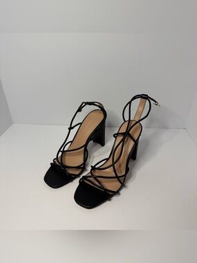 BCBGeneration Black Strappy Heels Size 8.5